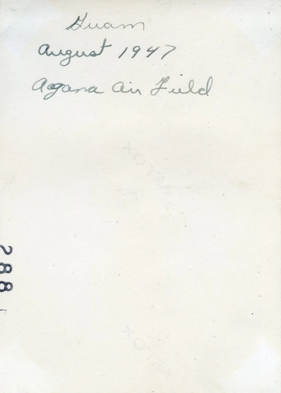 Verso Inscription: 'Guam, August 1947, Agana Air Field' — VR-6 Photo Album