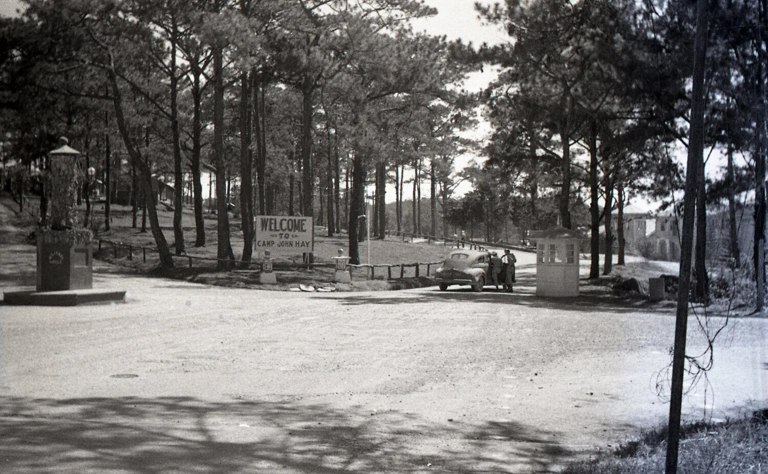 Entrance Gate to Camp John Hay with 'Welcome' Sign, Baguio, Philippines, WWII Era