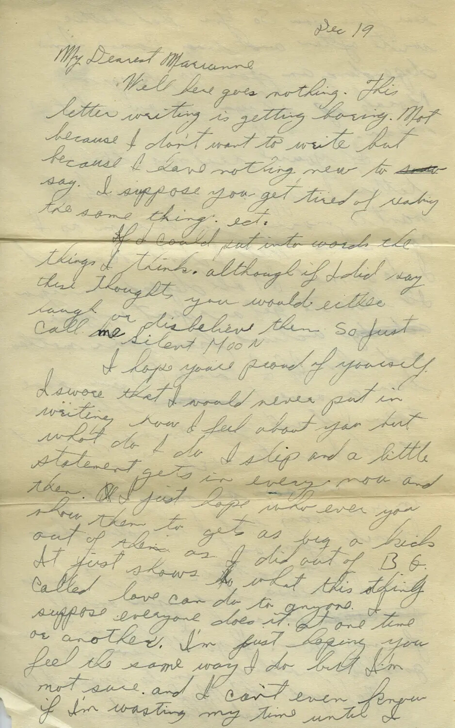 WWII Wartime Love Letter - 'My Dearest Marianne'