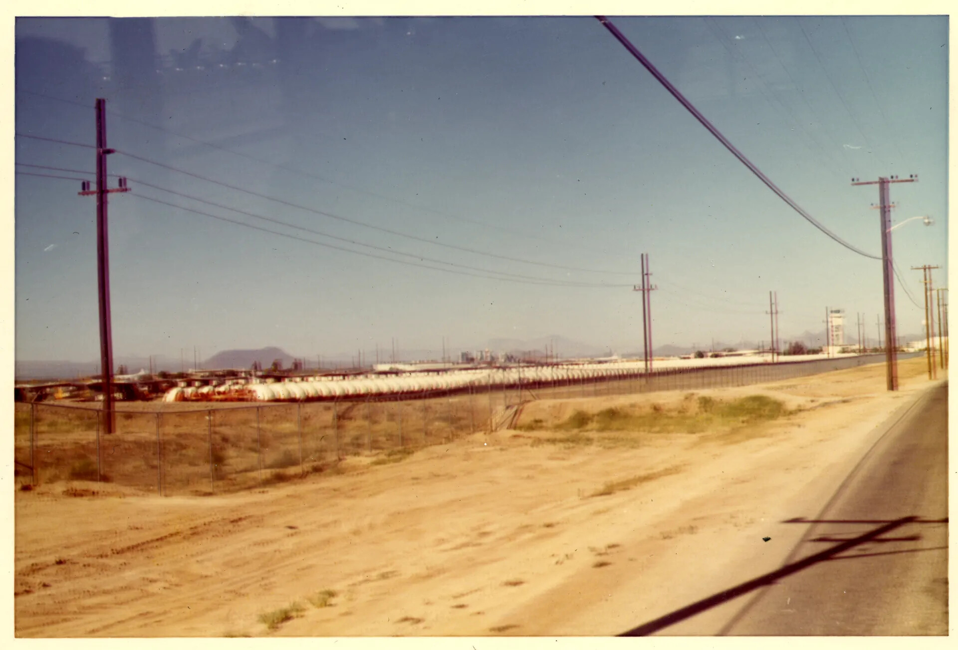 Roadside View of Storage Tanks/Tanker Trailers near Davis-Monthan AFB, Arizona