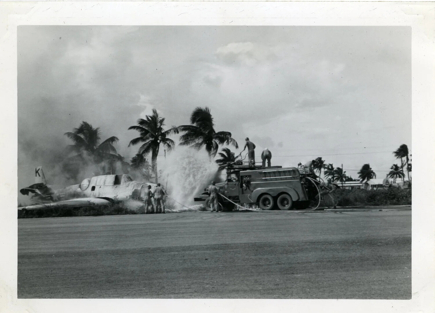 Crash-Fire Response to Downed Twin-Engine Transport Aircraft, NAS Agana, Guam — VR-6 Squadron Photo Album