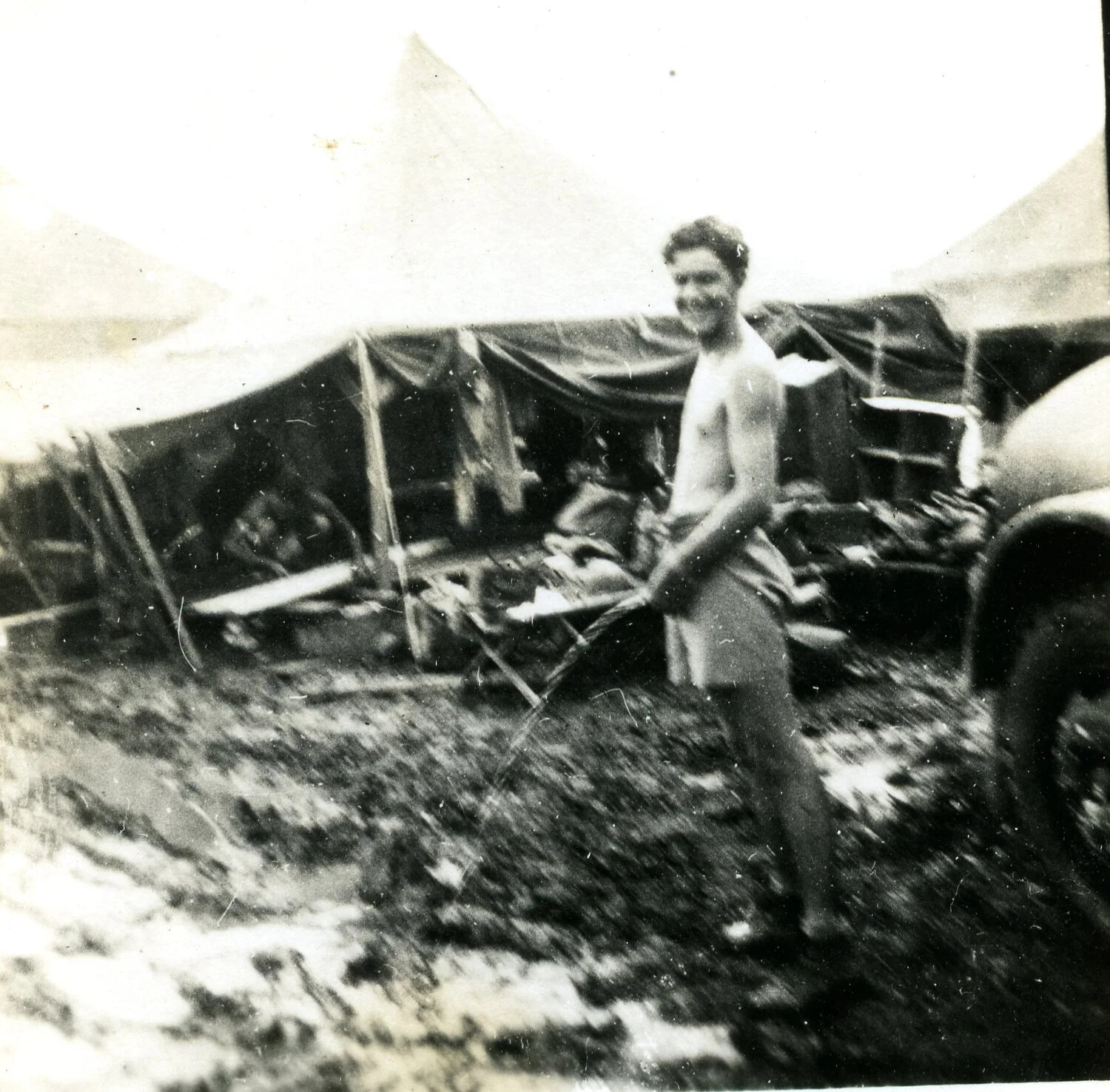GI in Tent Camp, Pacific Theater