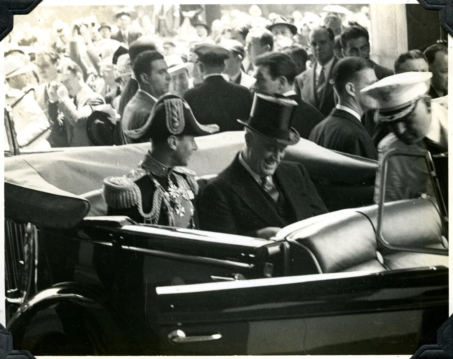 Dignitaries in Open Motorcade During State Visit Parade - Jervey Signal Corps Collection