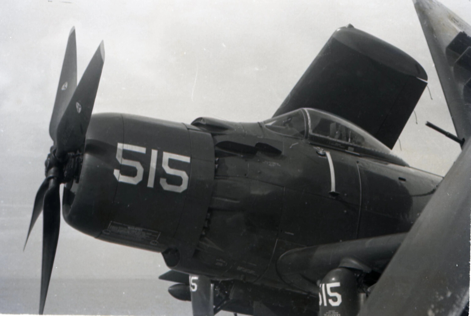 Douglas AD Skyraider (BuNo/Side Number 515) Nose Detail Aboard USS Yorktown, 1953