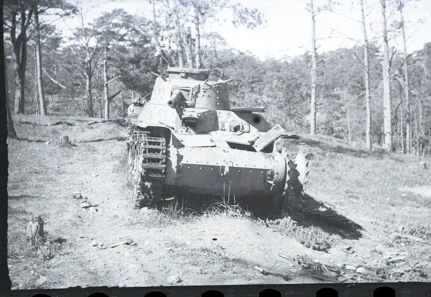 Abandoned Japanese Type 97 Chi-Ha Medium Tank, Luzon, Philippines, WWII