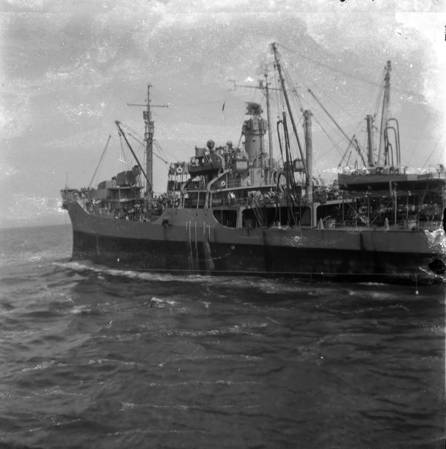 U.S. Navy Auxiliary Cargo/Supply Vessel Underway, Sasebo, Japan, Postwar Era