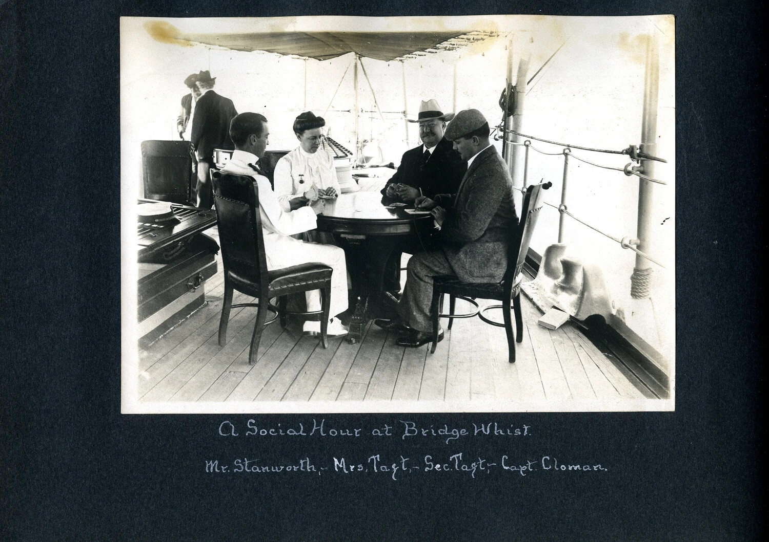 'A Social Hour at Bridge Whist' -- Secretary of War William Howard Taft and Party Aboard Ship, c. 1905-1908