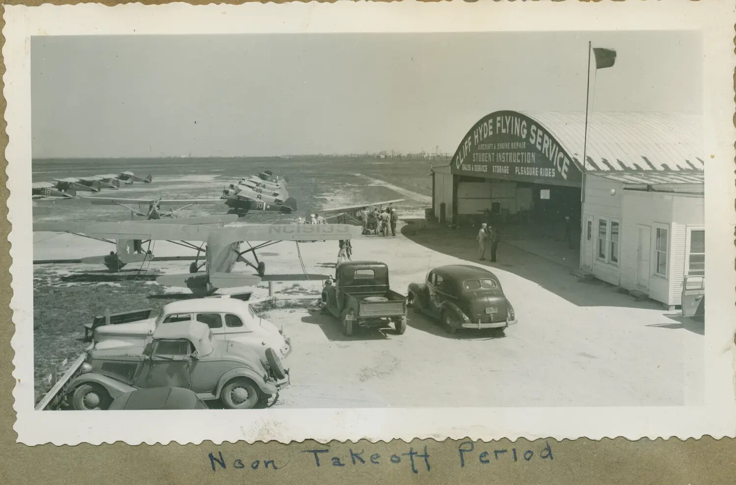 Cliff Hyde Flying Service Flight Line at Midday, 'Noon Takeoff Period'