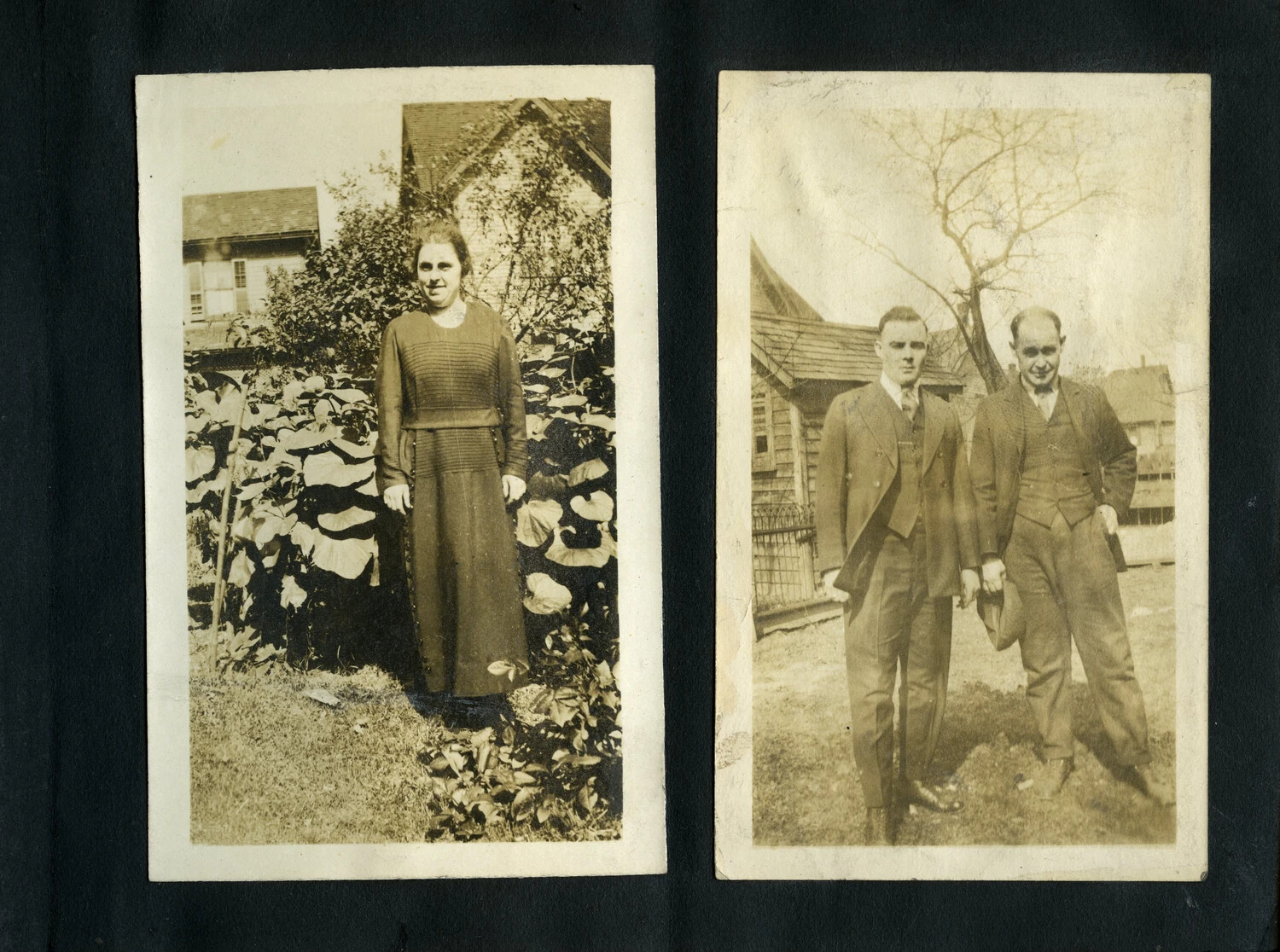 Album Page with Portraits of a Woman and Two Men, NYPD WWI France Photo Album, c. 1918-1920