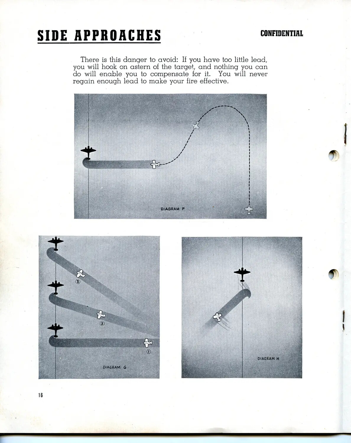 "Side Approaches" — WWII Confidential Fighter Gunnery Training Manual Page 16