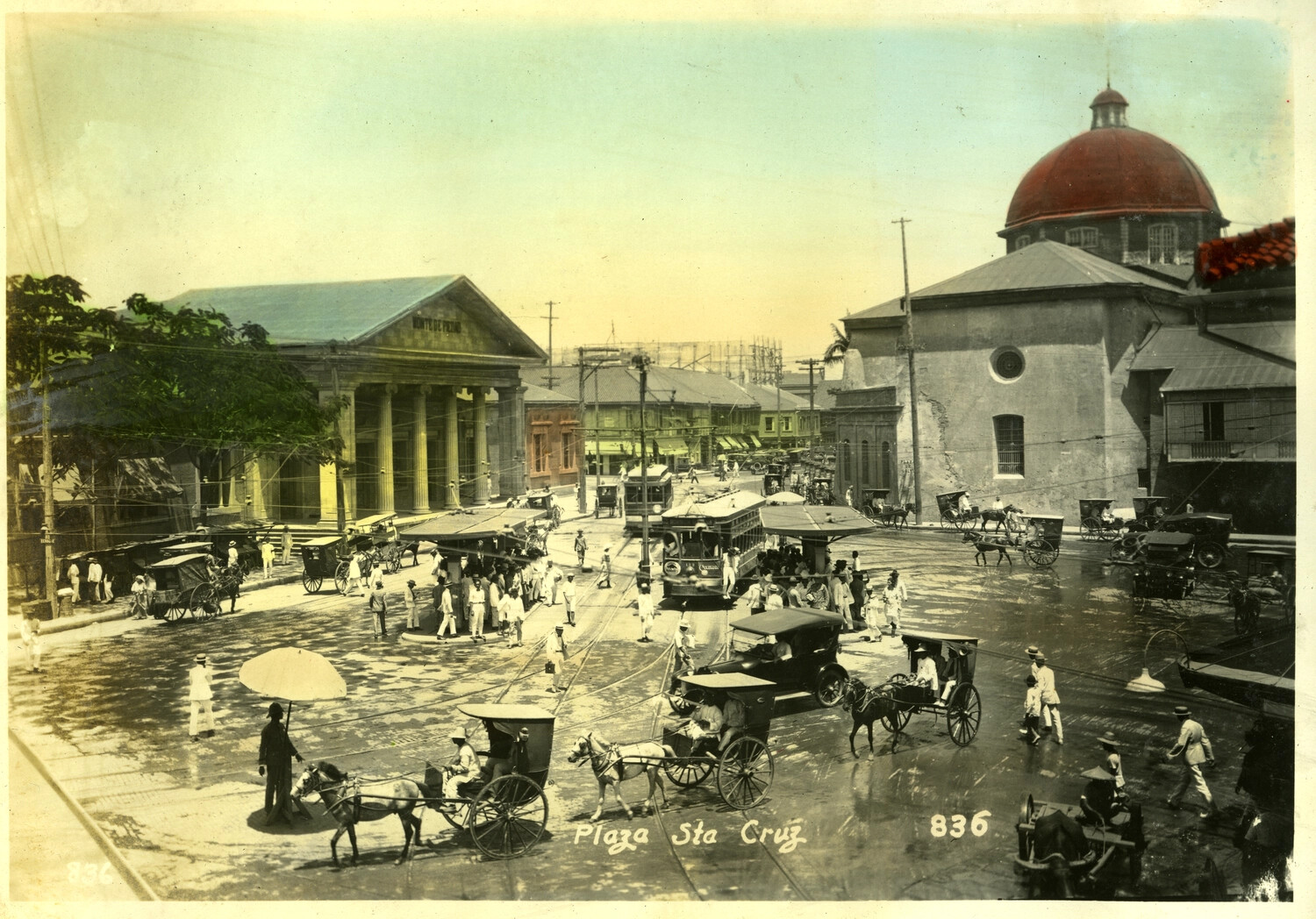 Plaza Santa Cruz, Manila, Philippines — Hand-Tinted Street Photograph No. 836