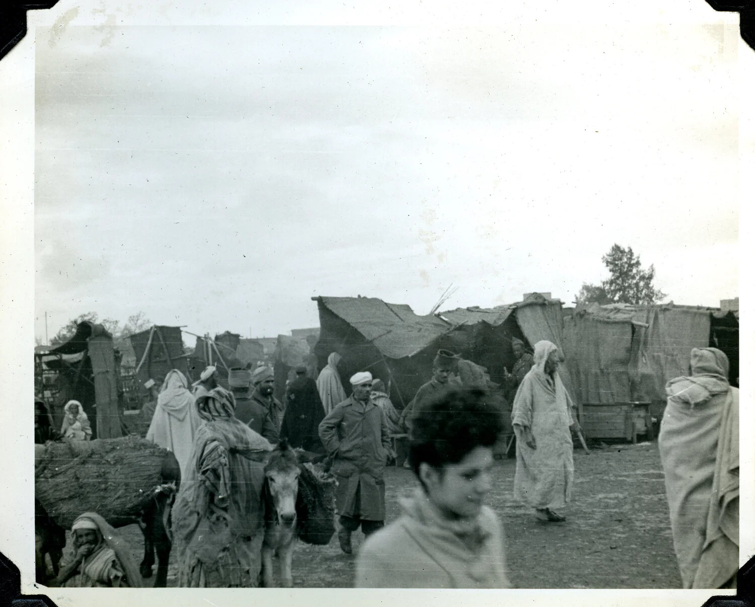 North African Market Scene with U.S. Servicemen and Local Residents, WWII (Jervey Signal Corps Collection)
