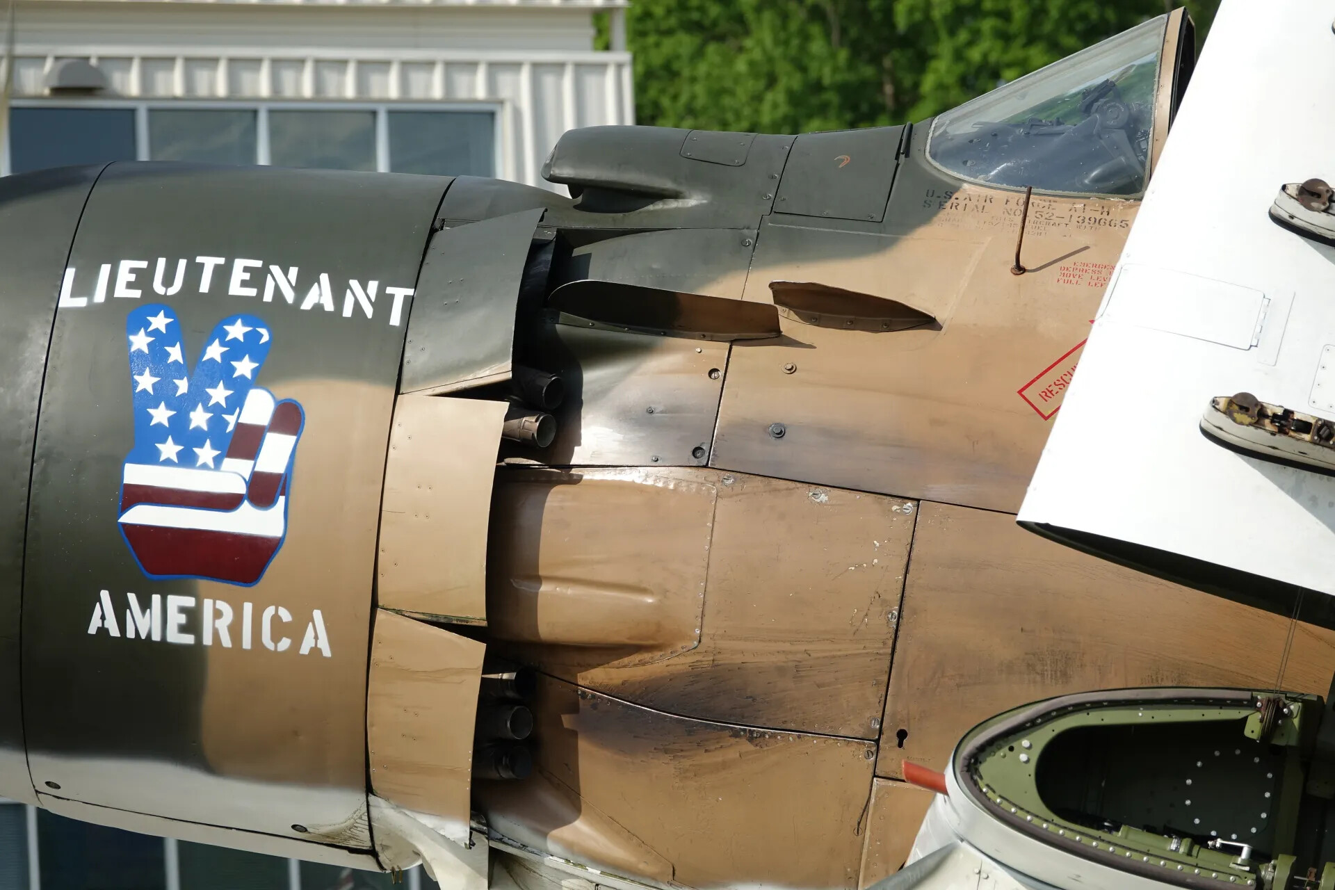 Nose Art "Lieutenant America" on Douglas A-1H Skyraider, Close-Up Fuselage Detail