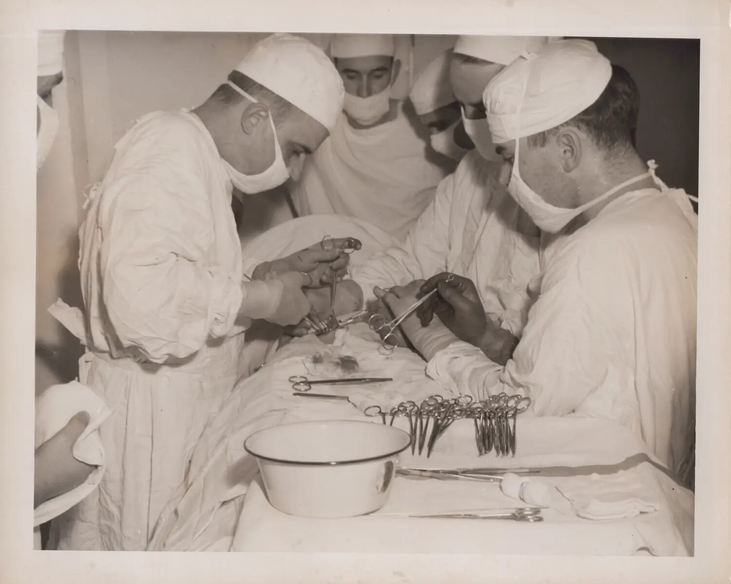 Naval Medical Officers Performing Surgery in Ship's Sick Bay, World War II