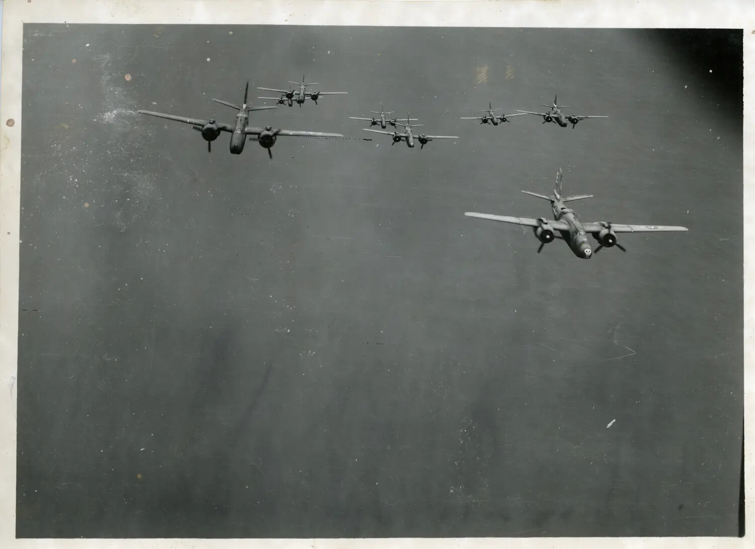 Formation of 312th Bombardment Group Attack Bombers in Flight, WWII Pacific Theater