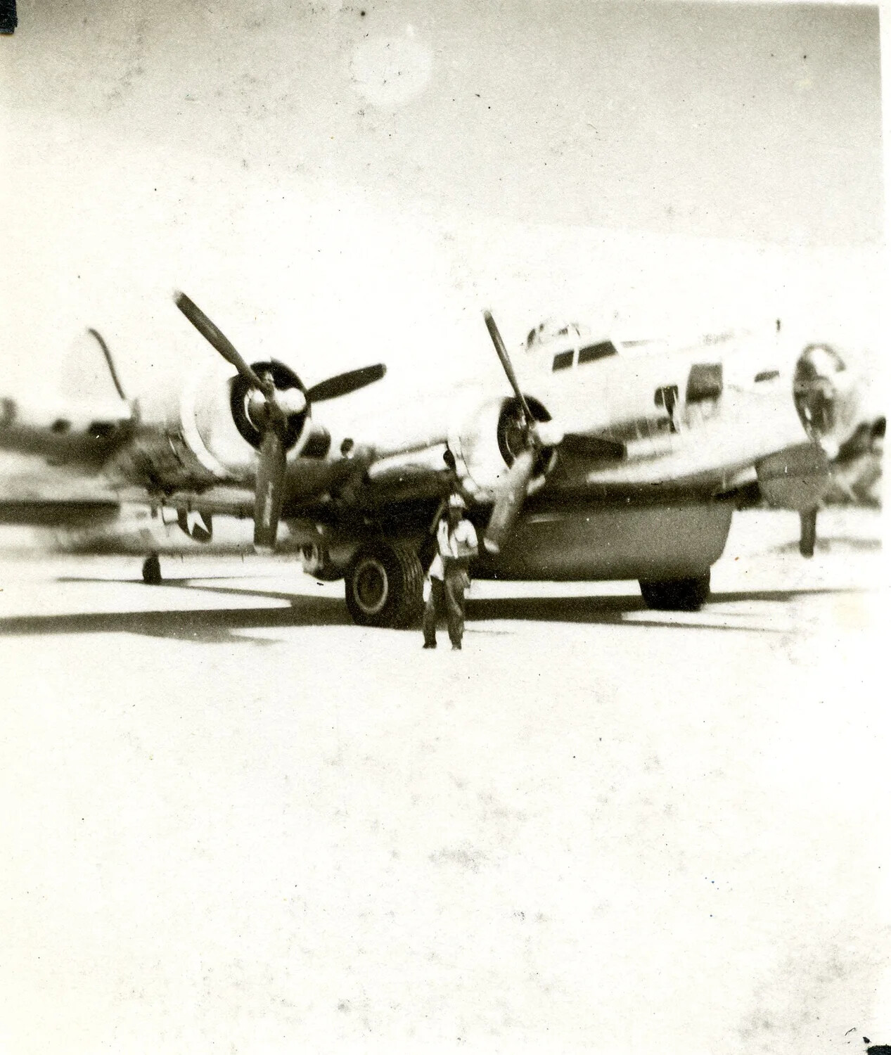 Bombers on the Flight Line with Engines Running, 345th Bombardment Group Airfield, Pacific Theater, WWII