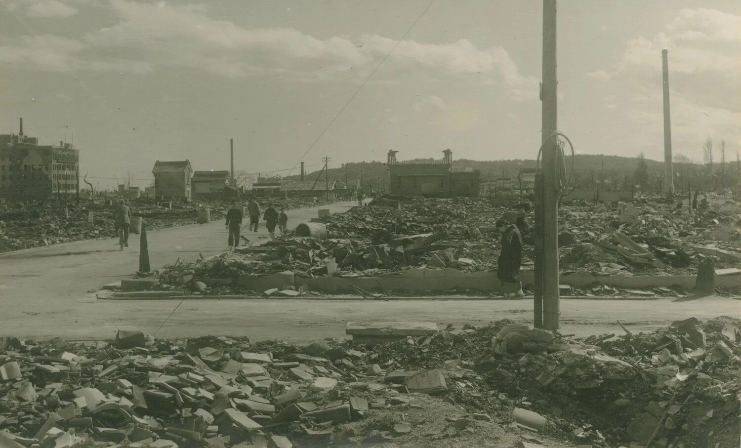 Street View Through Firebombed Ruins, Japan, 1945