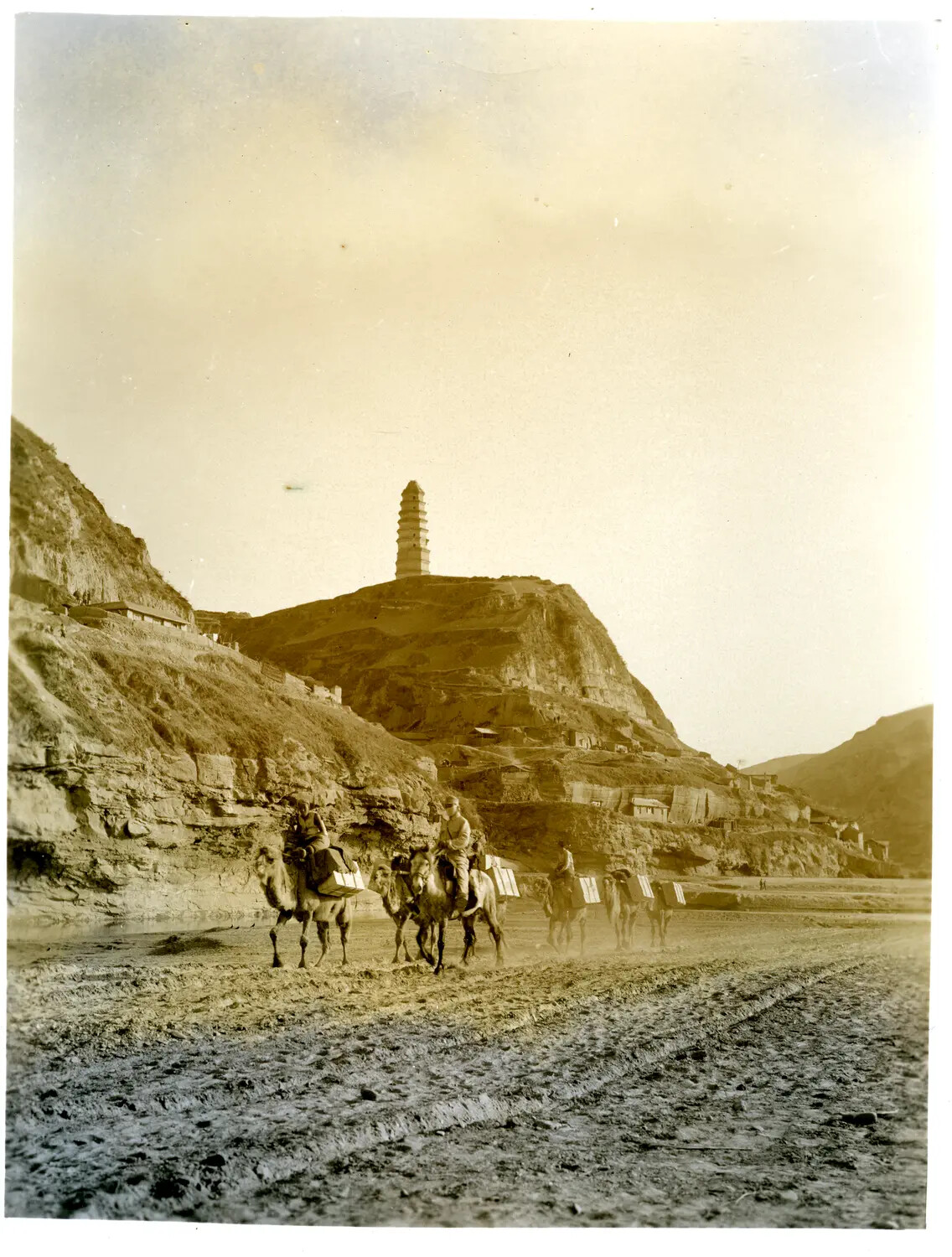 Caravan and Hilltop Pagoda, China — WWII China Burma Theater Archive