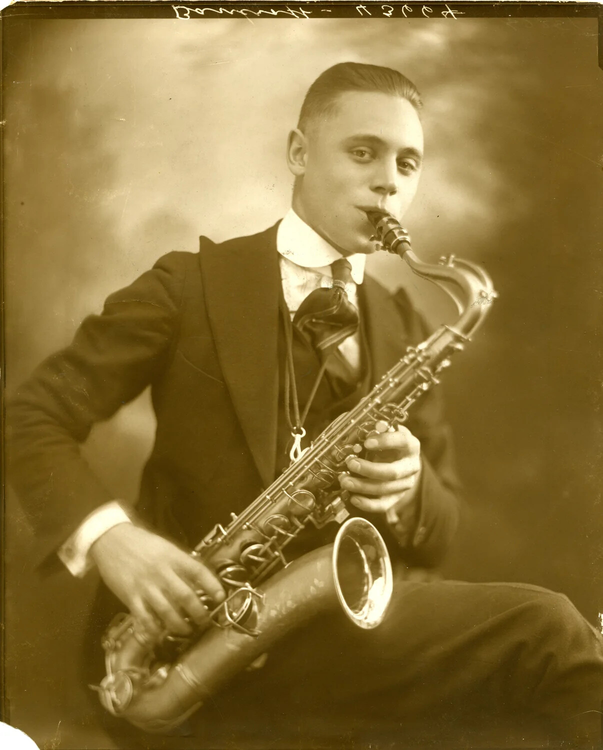 Studio Portrait of a Young Saxophonist, Bancroft Family Collection (Pre-WWII Era)