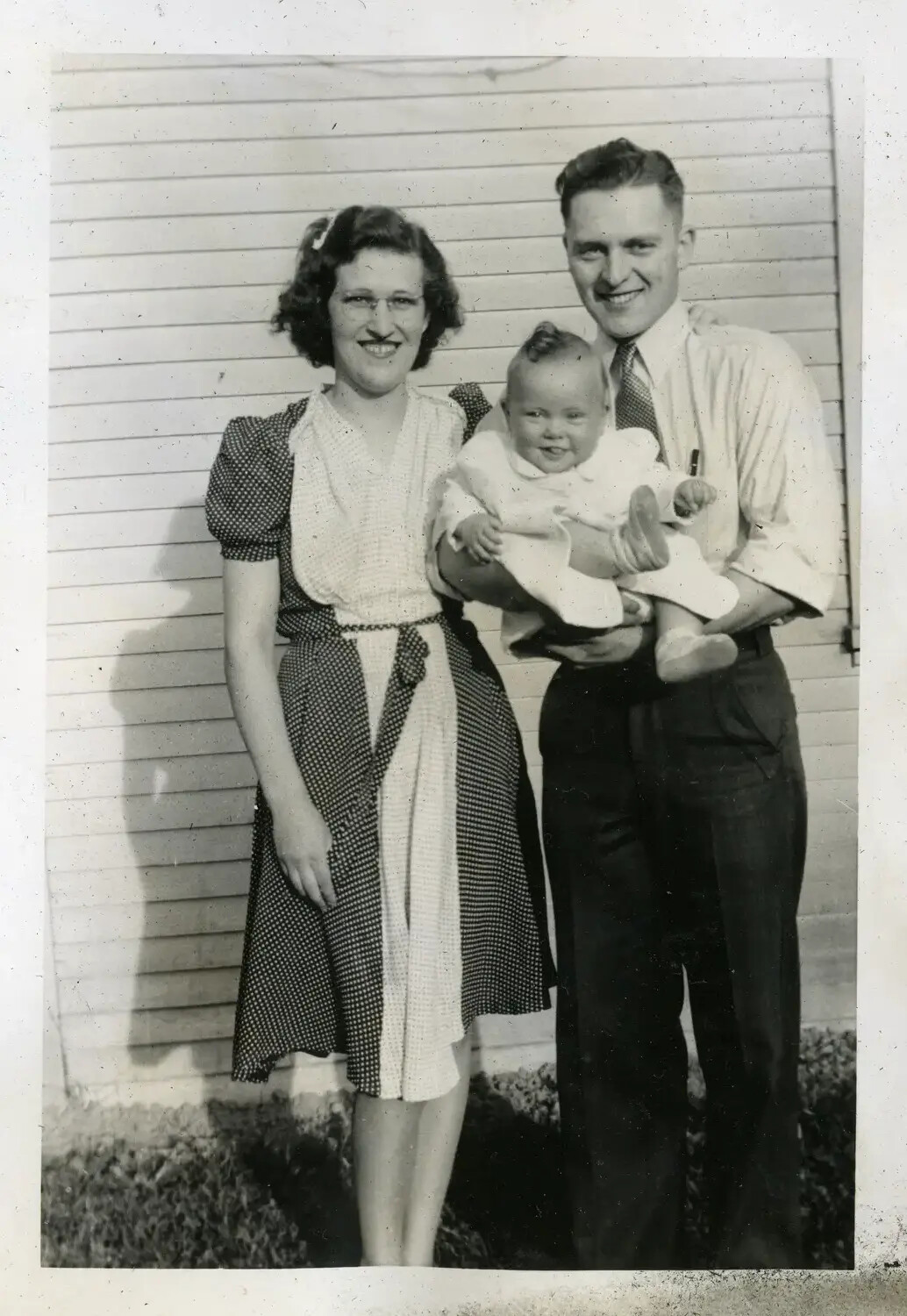 Family Portrait: Young Couple with Infant, USS Maryland Photo Album Collection, Late 1930s