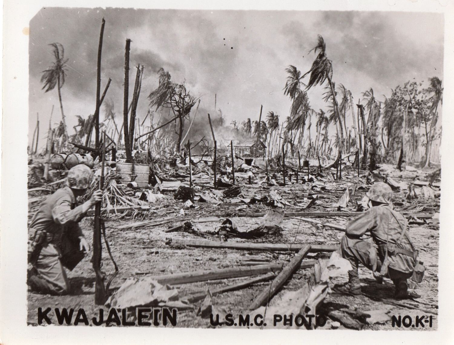 "Kwajalein" - U.S.M.C. Official Combat Photograph No. K-1, Marshall Islands Campaign, 1944