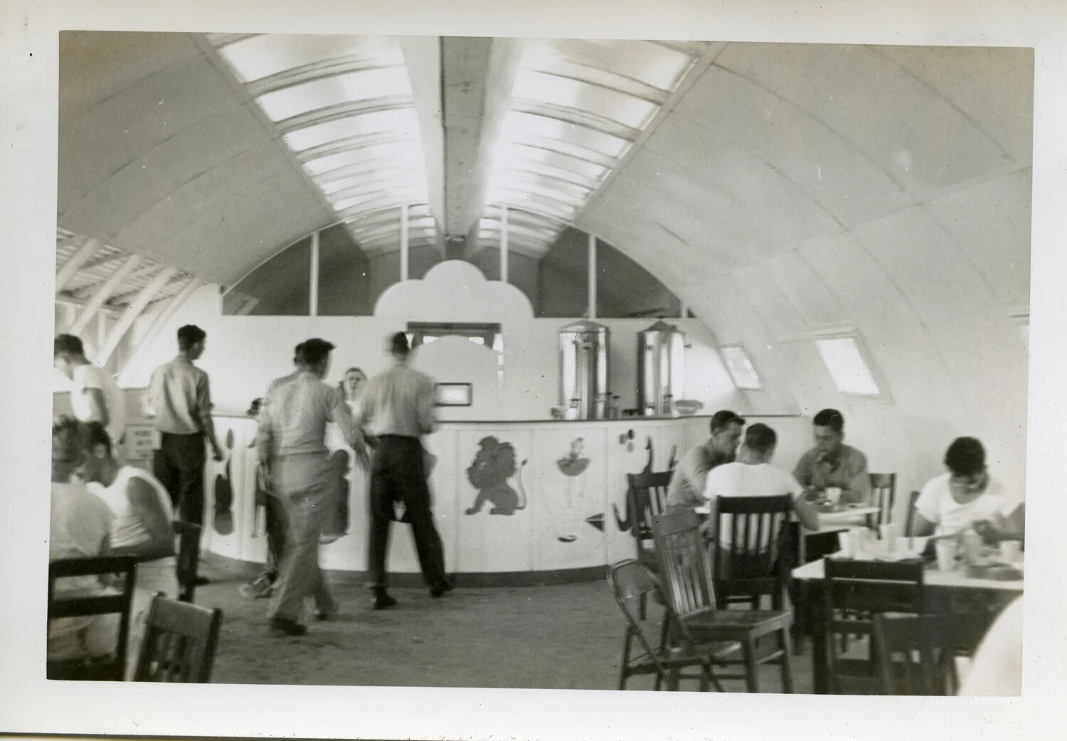 Interior of Quonset Hut Canteen/Mess Hall, Naval Air Station Agana, Guam