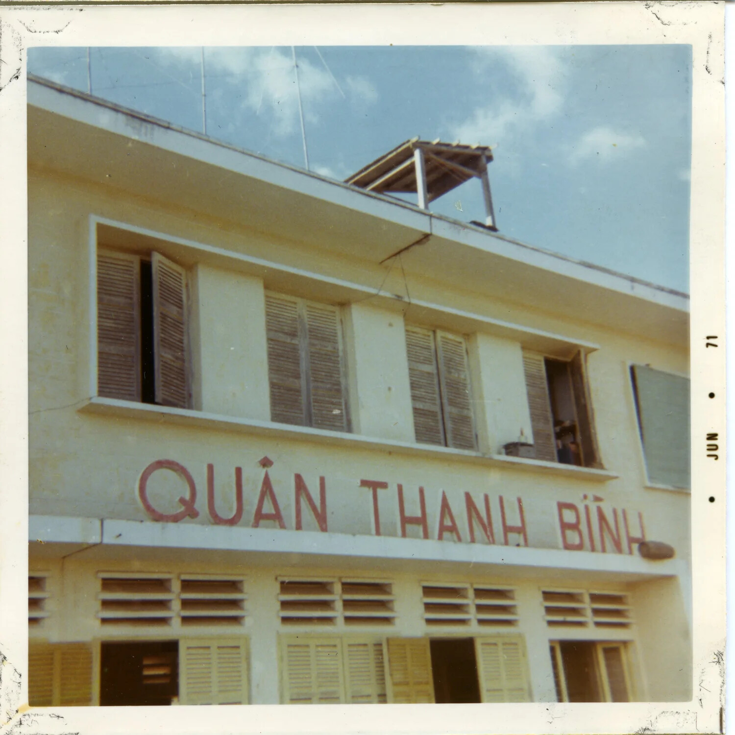 Building Facade with 'Quan Thanh Binh' Signage, Vietnam, 1971