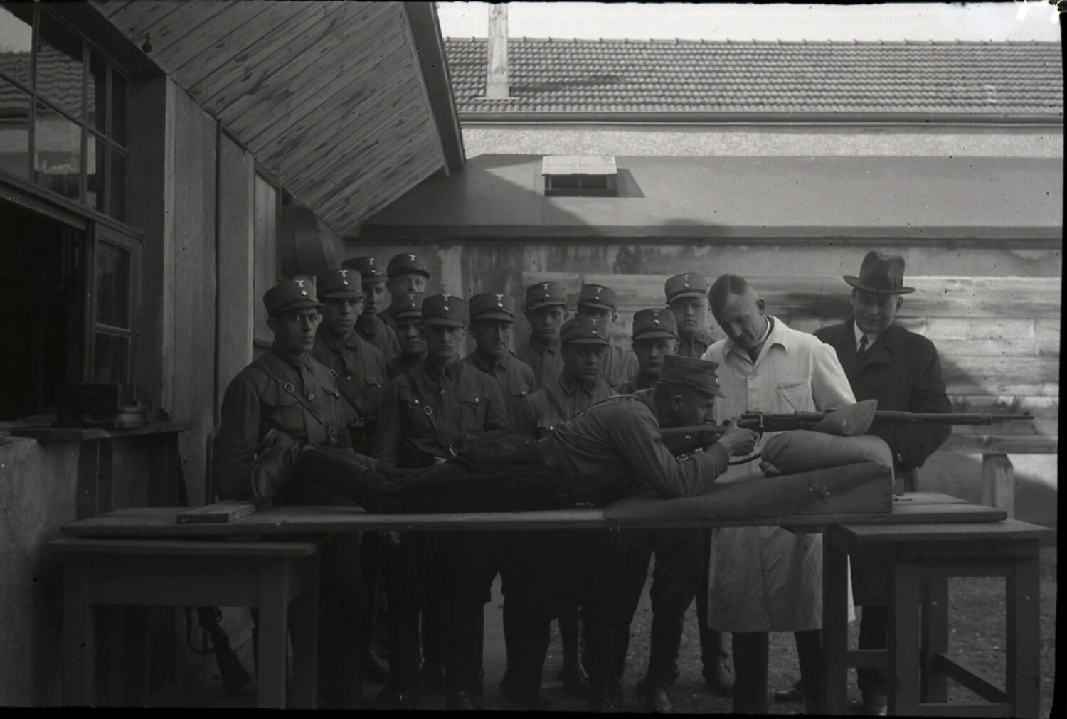 Marksmanship Instruction Demonstration with German Paramilitary Trainees, 1930s