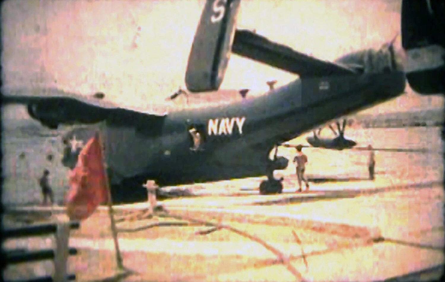 U.S. Navy Patrol Seaplane on Ramp, NAS Kaneohe Bay, Hawaii