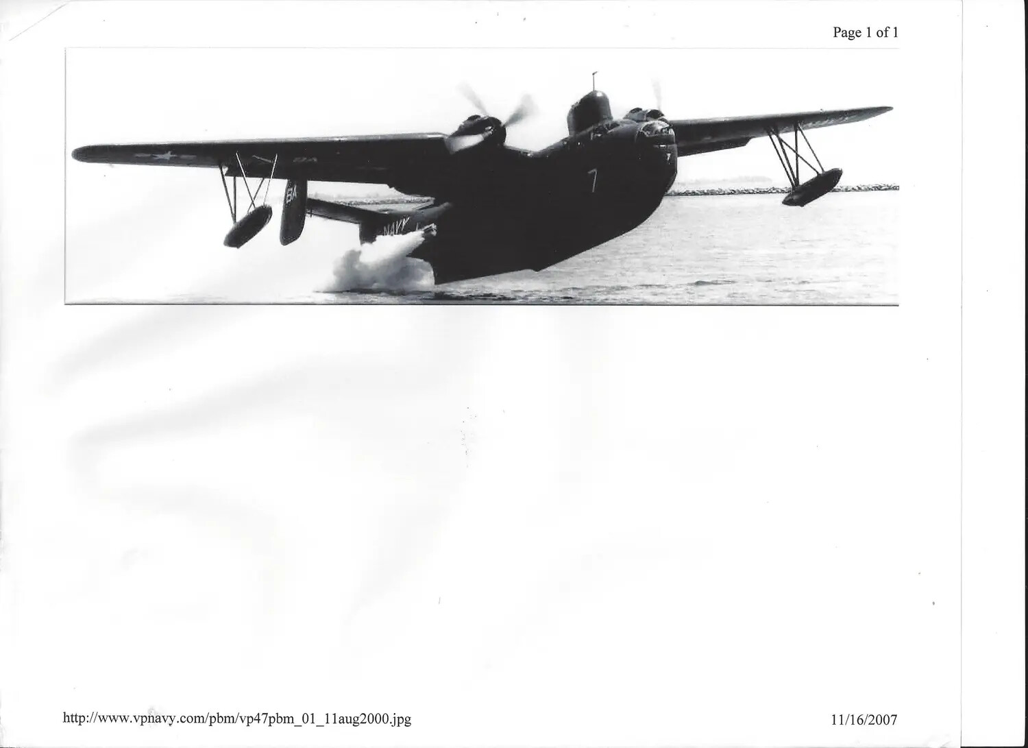 Reference Printout: Martin PBM Mariner Performing JATO Takeoff, VP-47 (vpnavy.com)