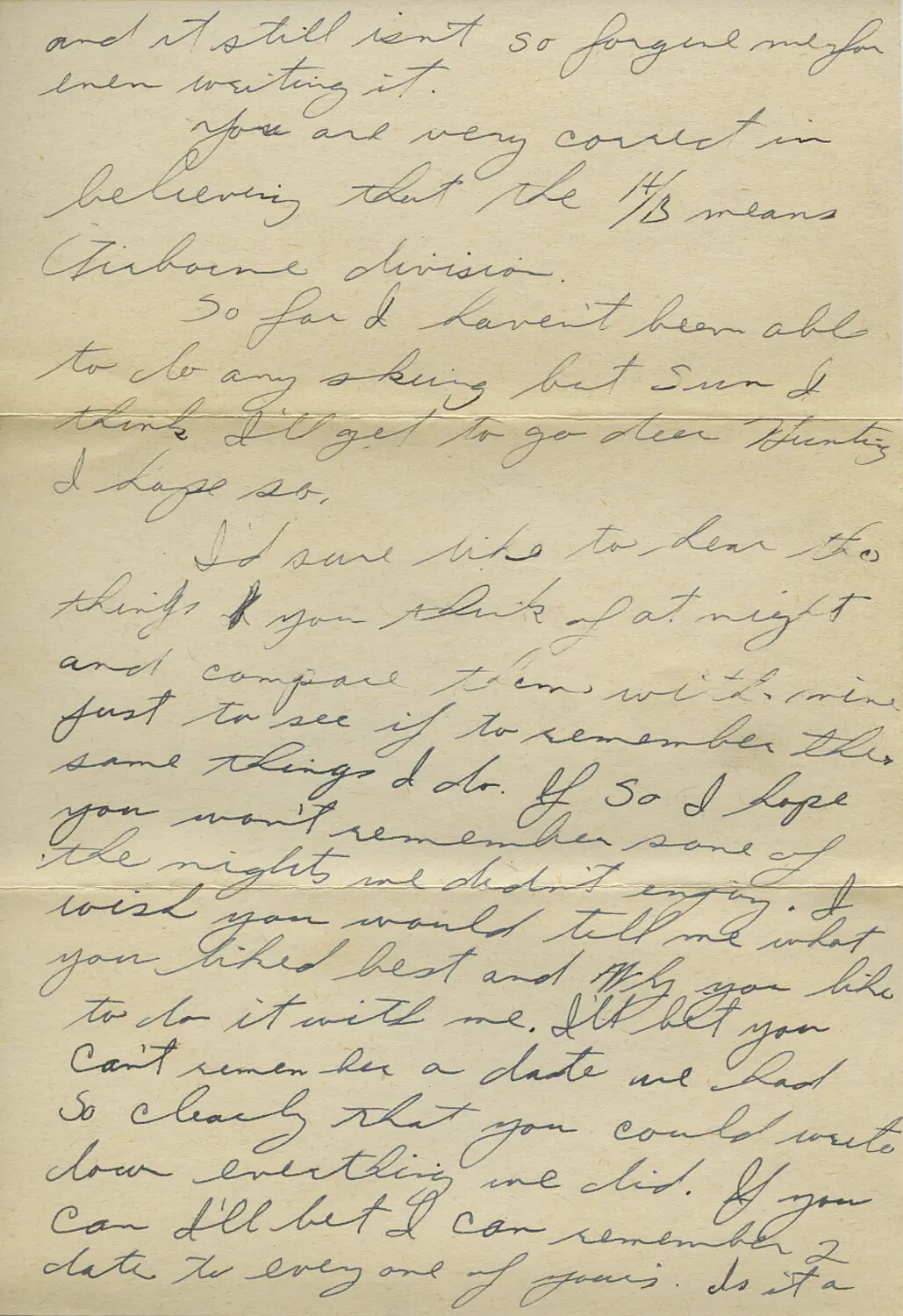 Handwritten WWII-Era Personal Letter Page, Moon/Sammiet Correspondence