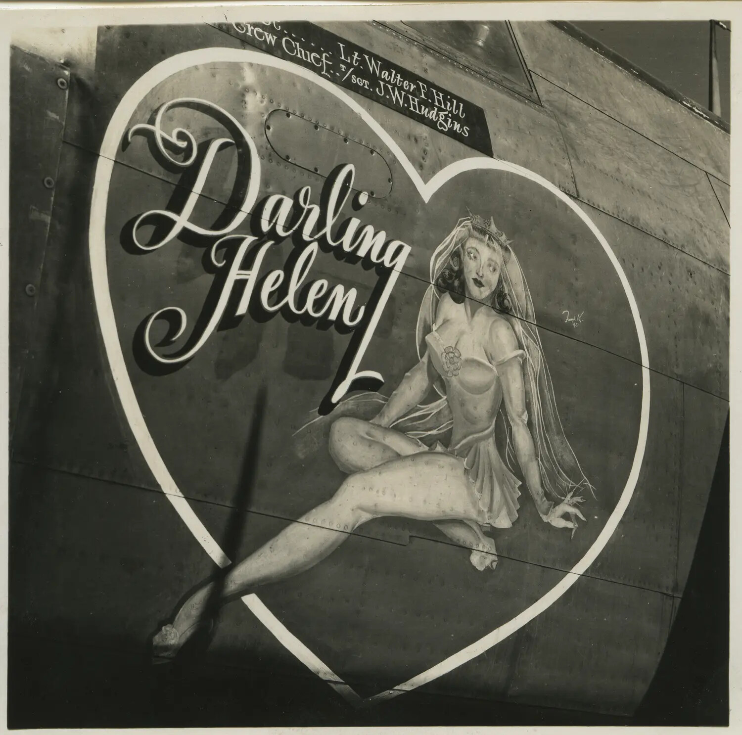 Nose Art "Darling Helen" with Named Pilot and Crew Chief, 312th Bomb Group