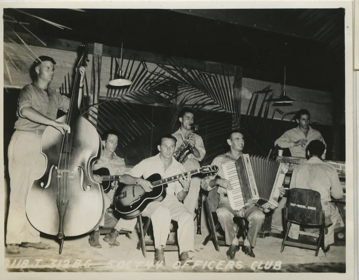 312th Bomb Group Band Performing at the Officers Club, 5 October 1944