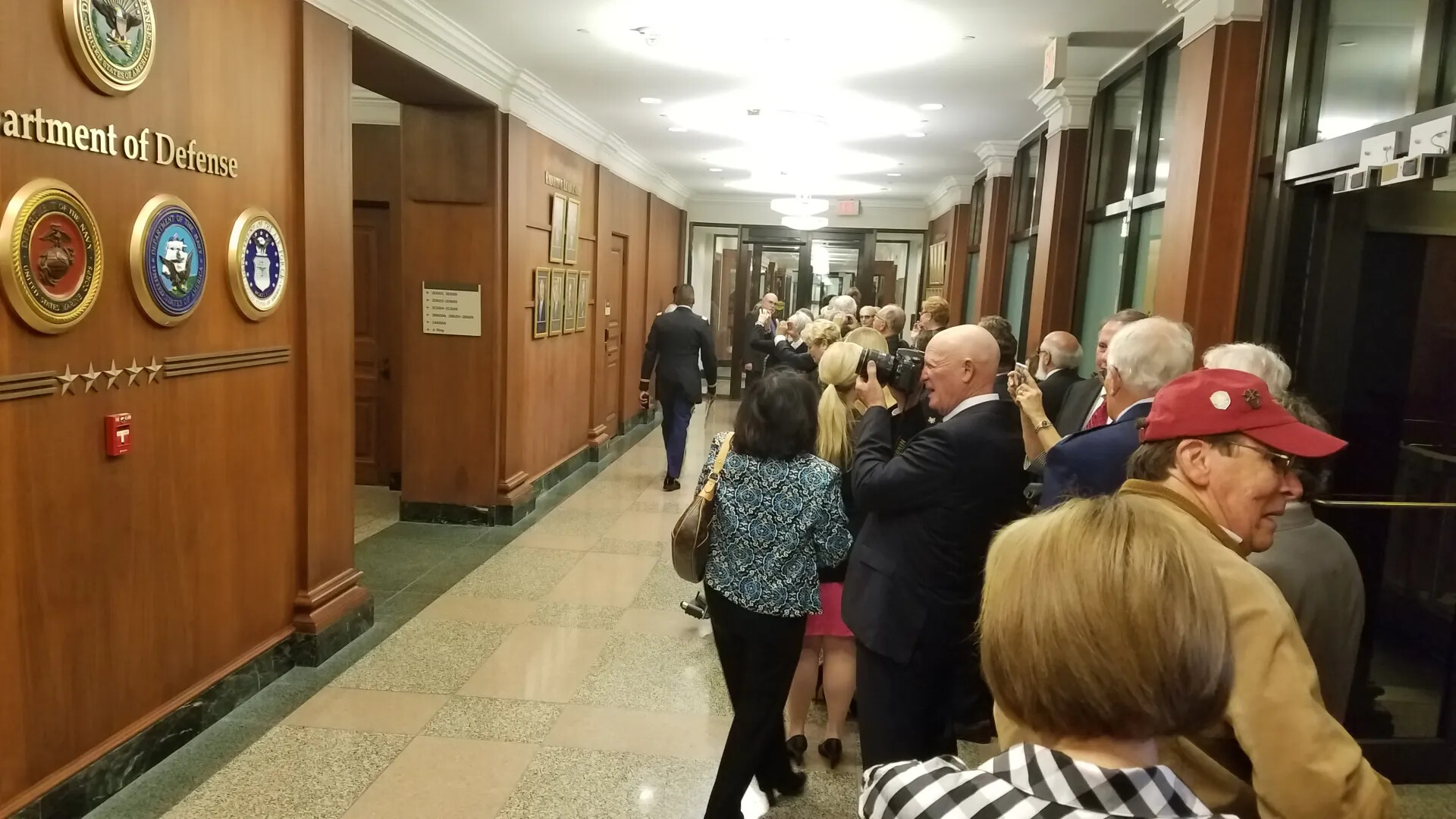 Crowd in Pentagon Corridor During Gary 'Mike' Rose Medal of Honor Events, October 24, 2017
