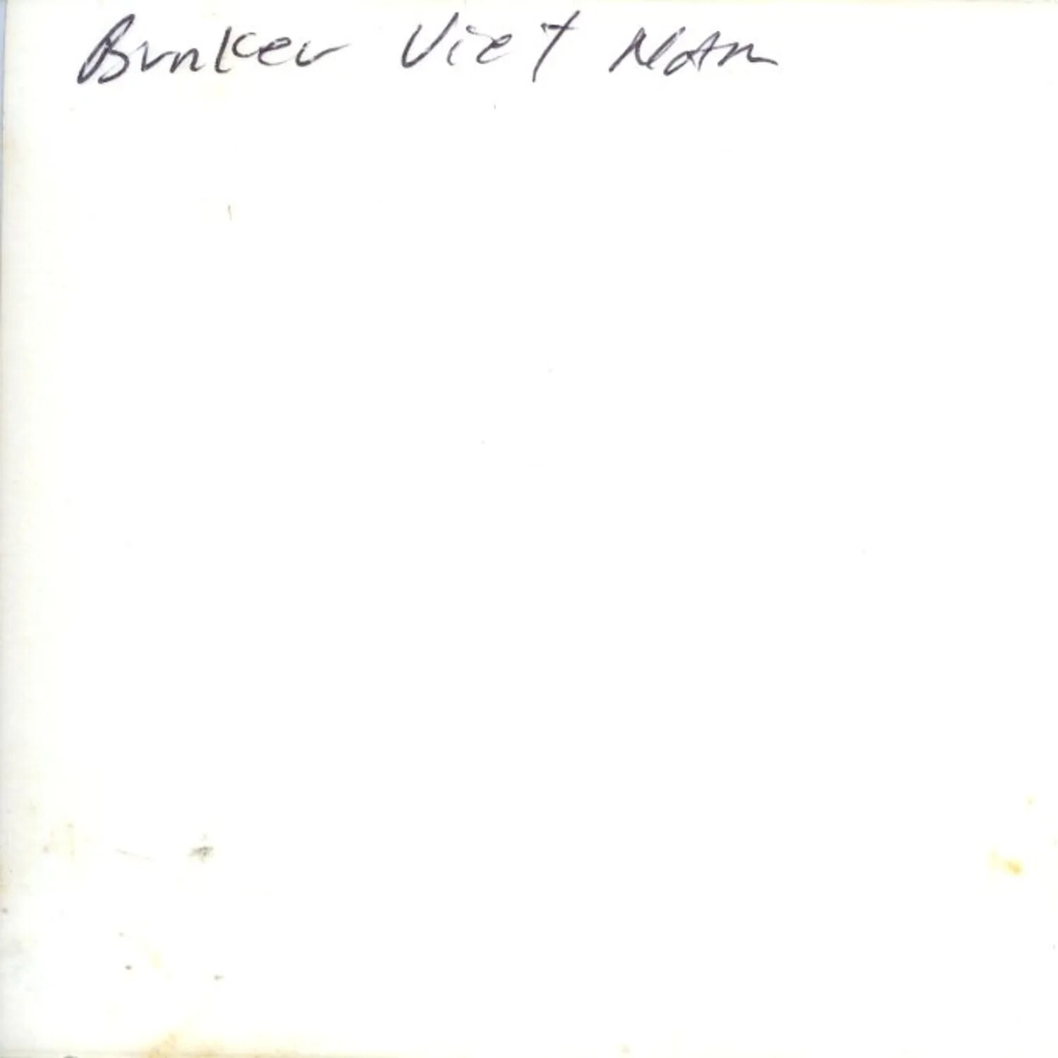 Handwritten Caption Card, 'Bunker Viet Nam,' from Personal Photo Album, 1971