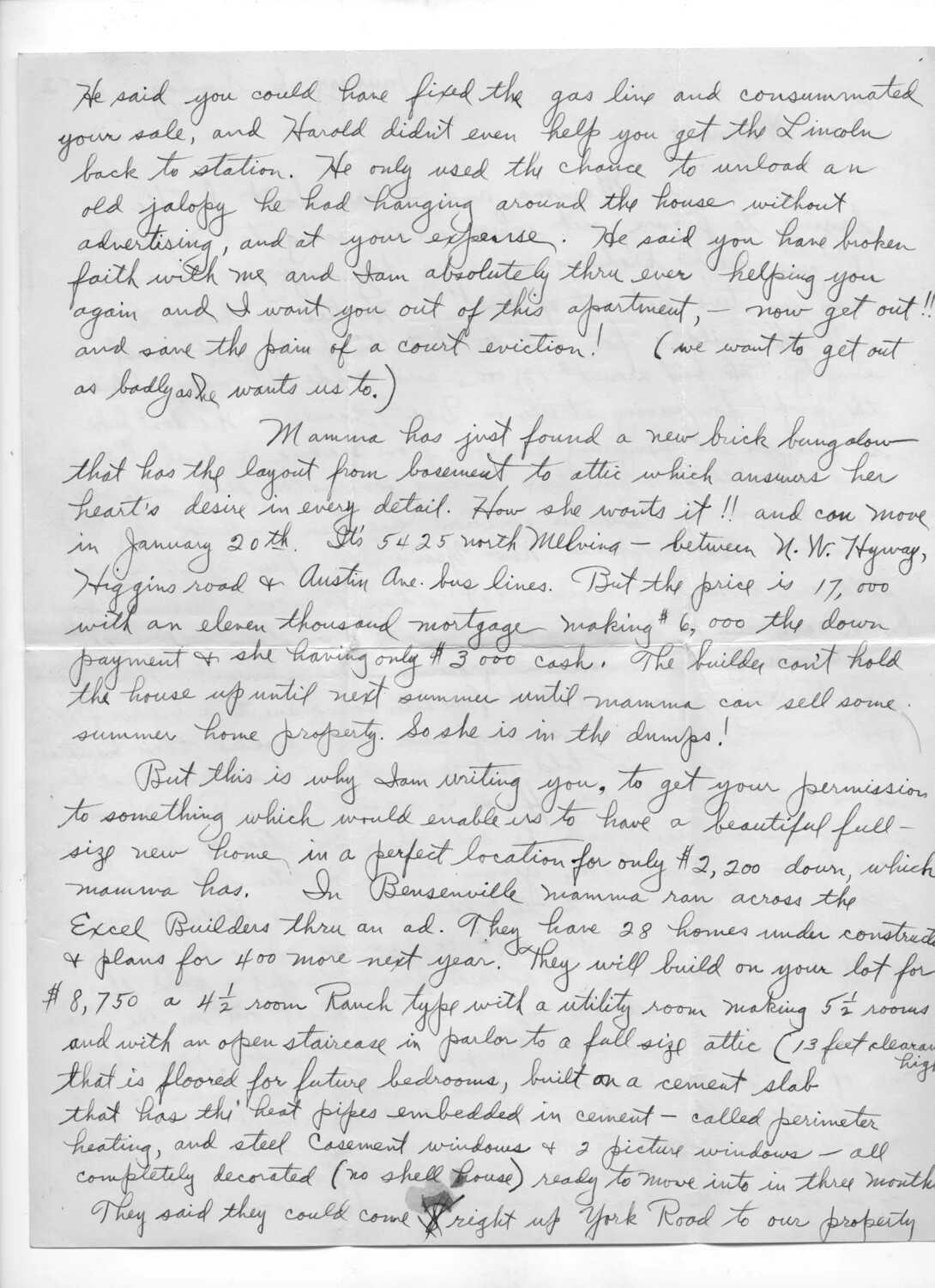 Family Letter Regarding Chicago-Area Home Purchase, Lt. Bancroft Korean War Collection