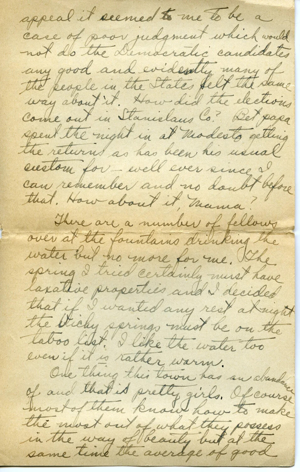 WWI Letter from Pvt. Willis W. Wagener to Family, Letter 25, Page E