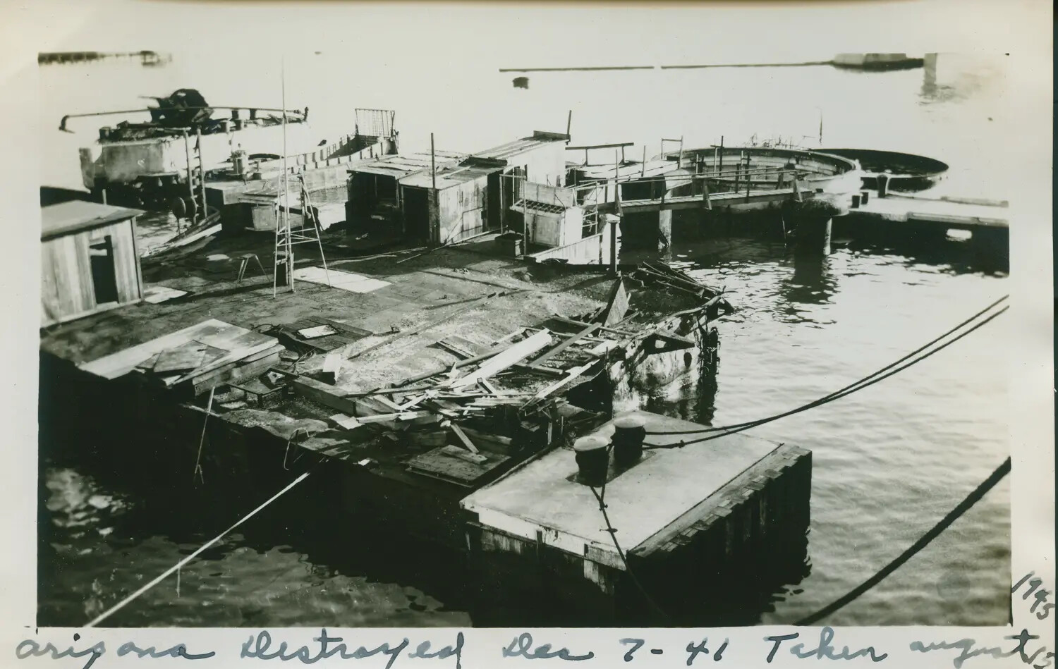 USS Arizona Wreckage, Pearl Harbor, Photographed August 1945