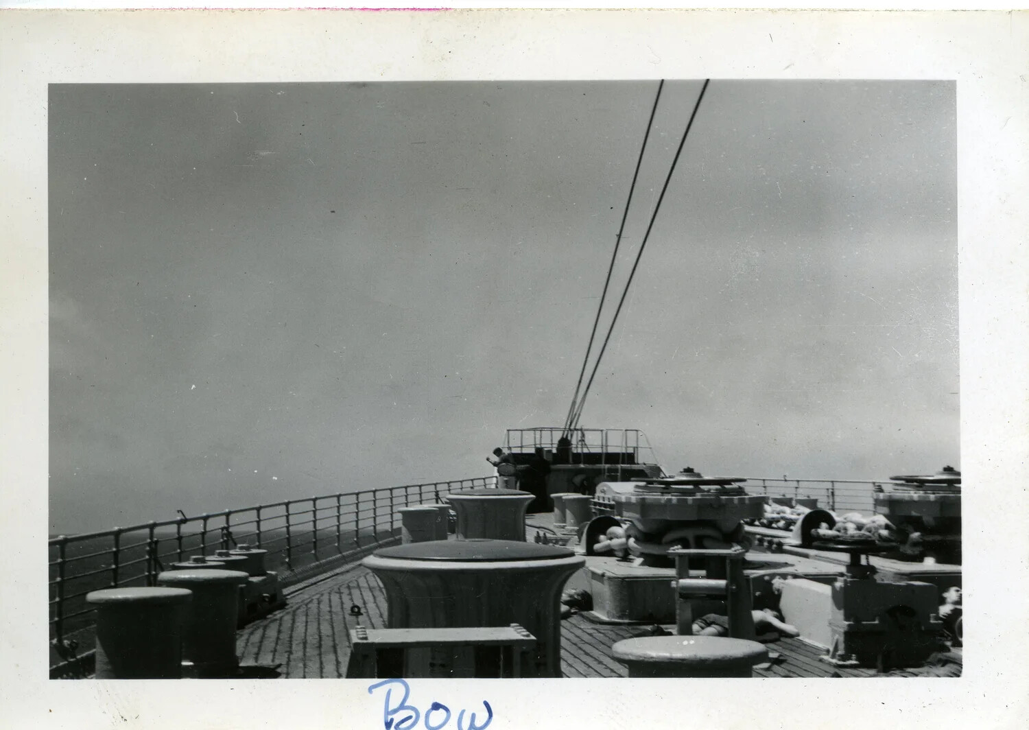 View of Ship's Bow Deck at Sea, Norman Baget WWII 44th Infantry Division Collection