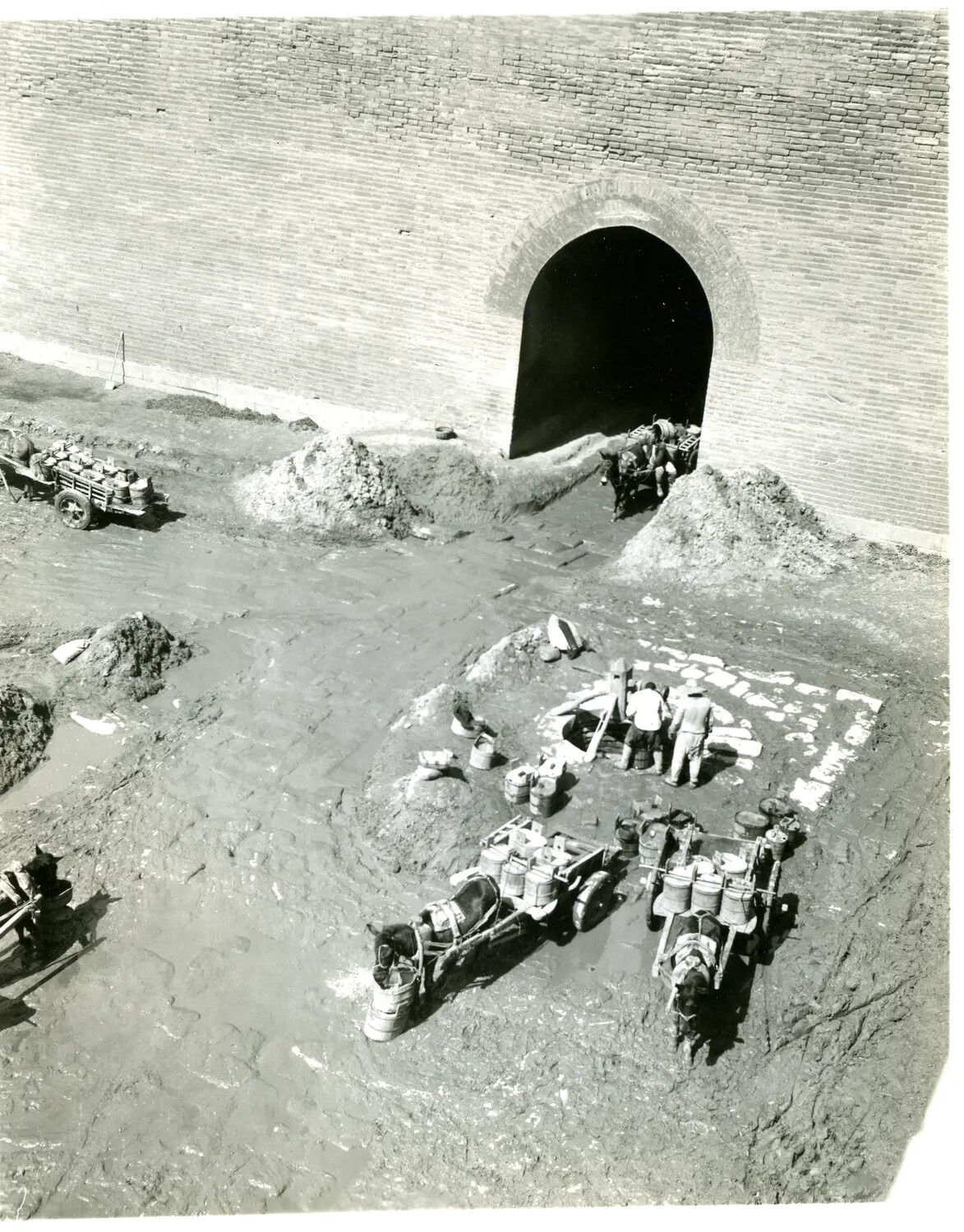 Water Cart Operations at City Gate Well, China-Burma Theater, WWII