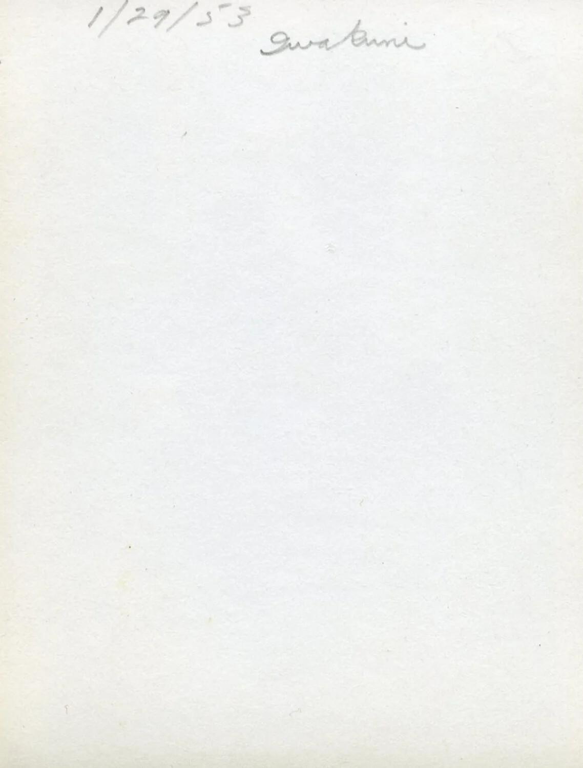 Photograph Verso with Pencil Annotation "1/29/53, Iwakuni" — Joseph Smith Material, Korean War Collection