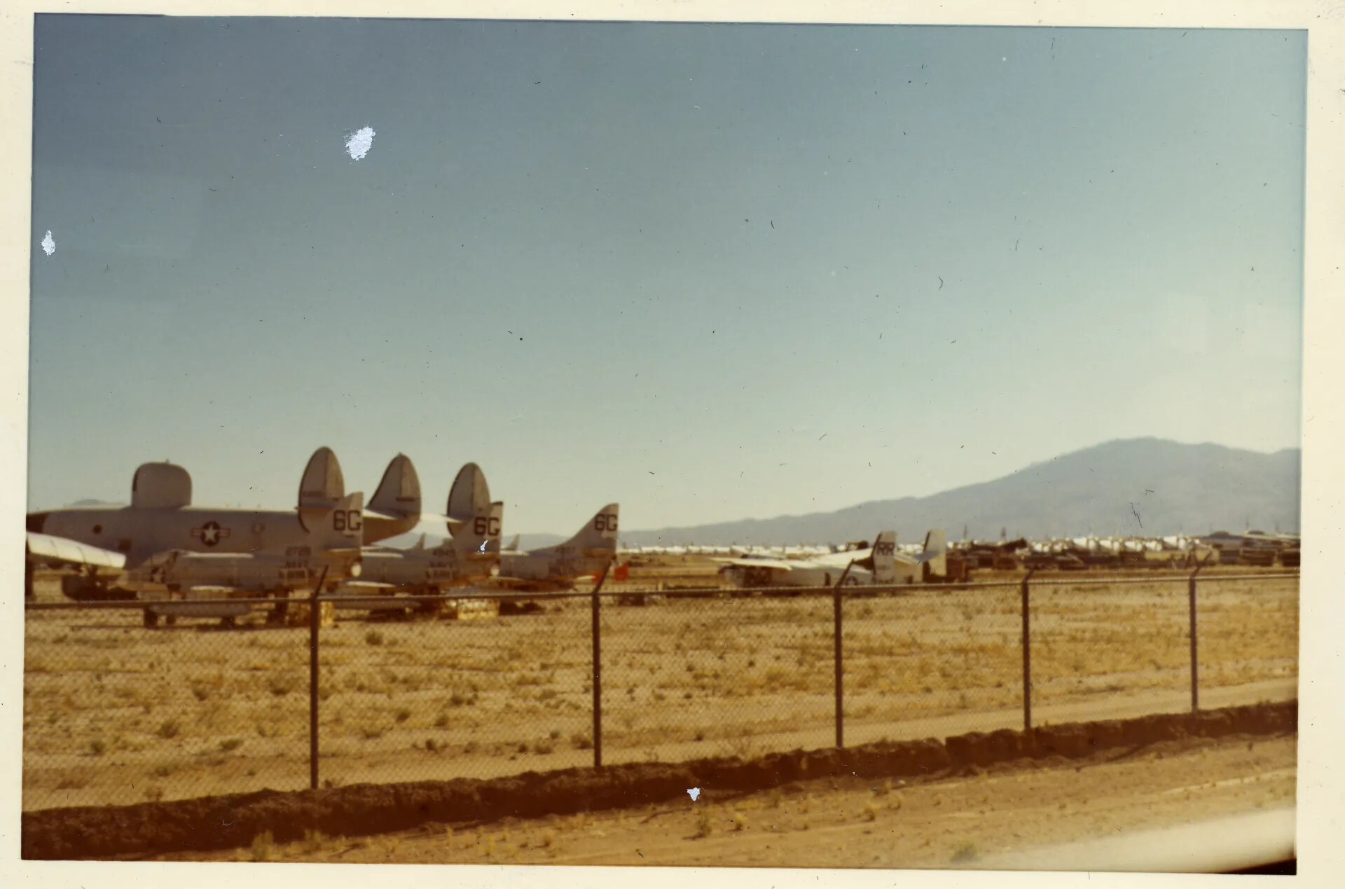 U.S. Navy Lockheed WV-2/EC-121 Warning Star Aircraft in Desert Storage, Tail Code 6C