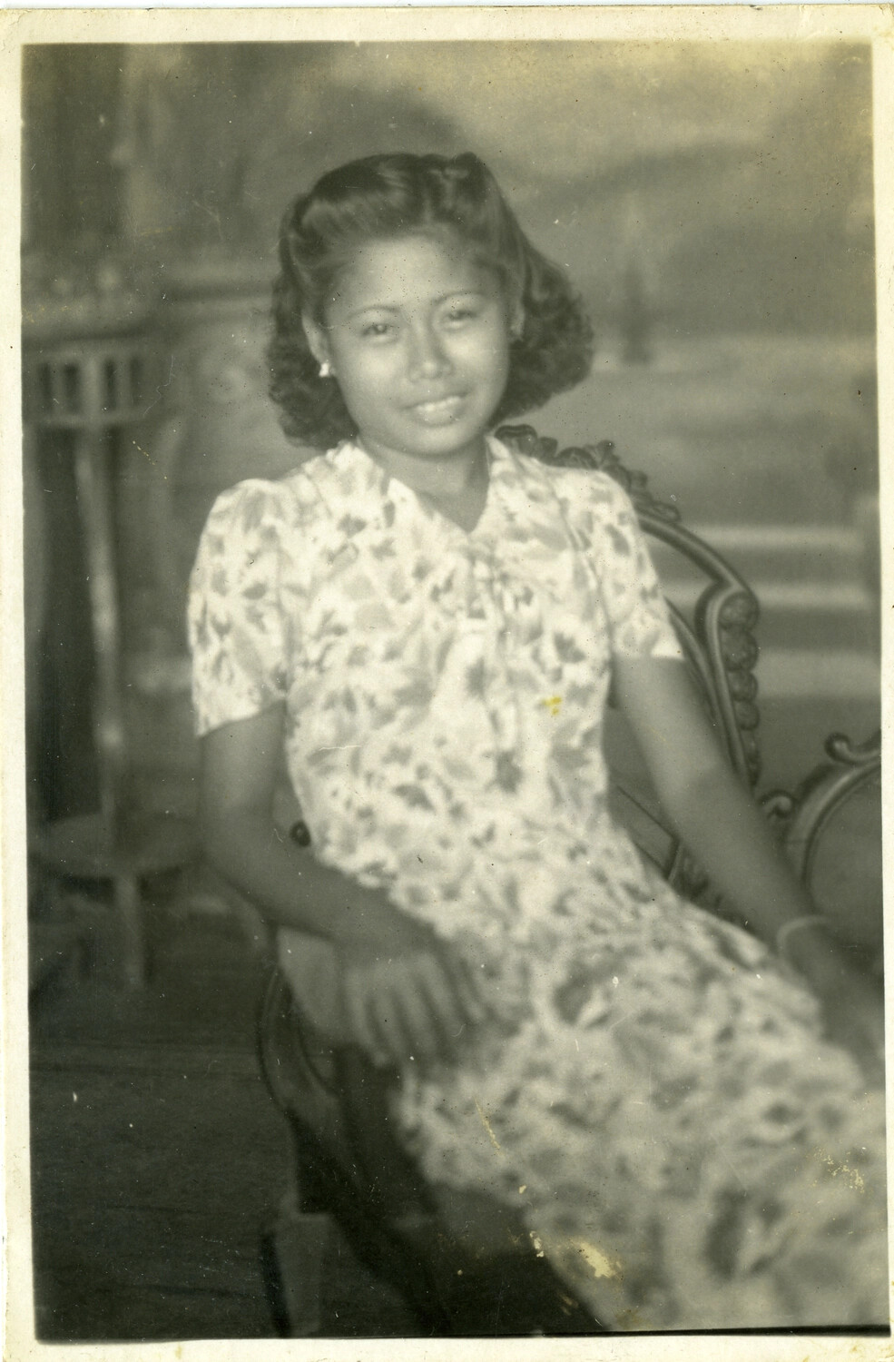 Studio Portrait of a Young Woman, Okinawa, Japan, WWII/Occupation Era