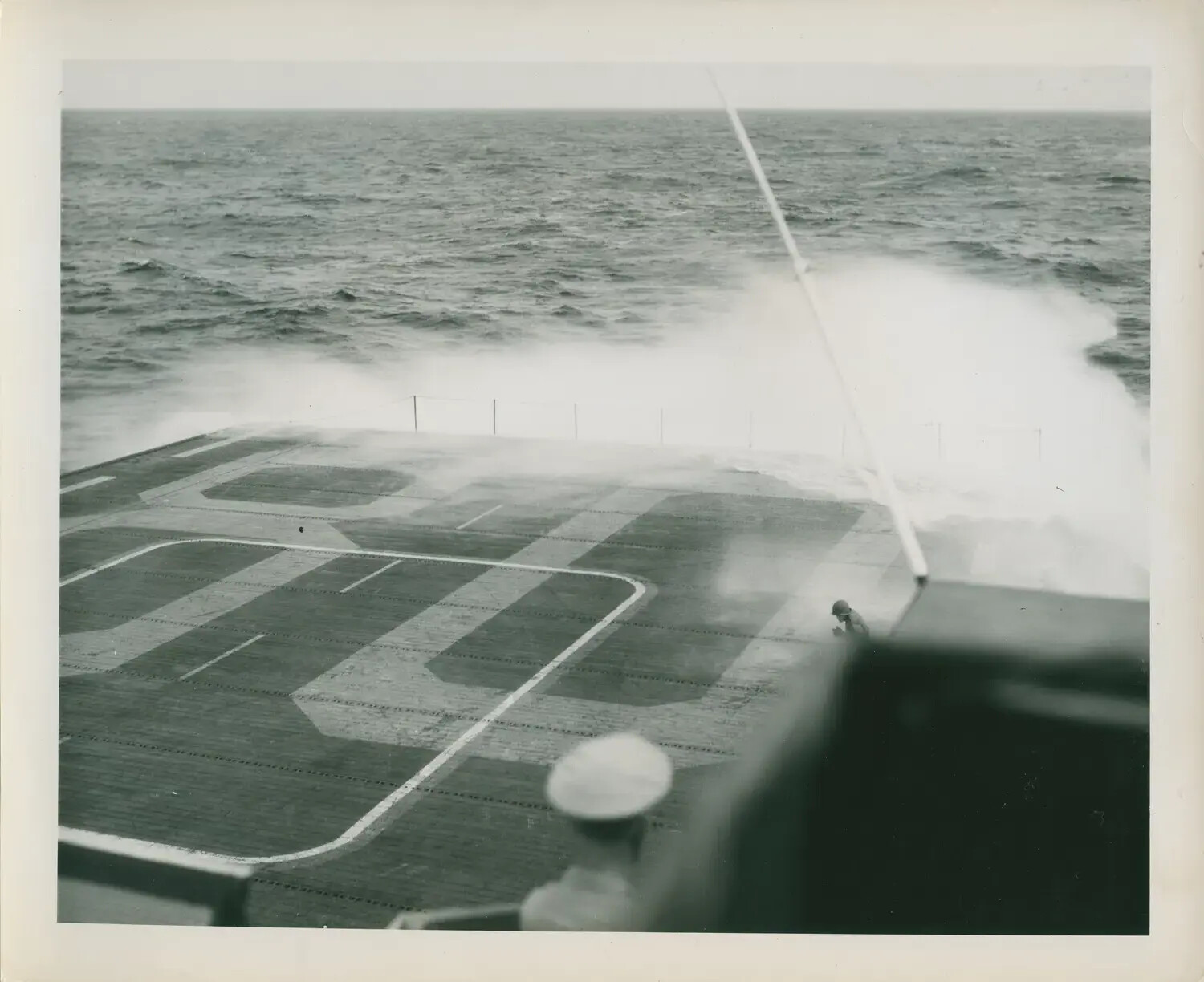USS Petrof Bay (CVE-80) Flight Deck Awash in Heavy Seas, World War II