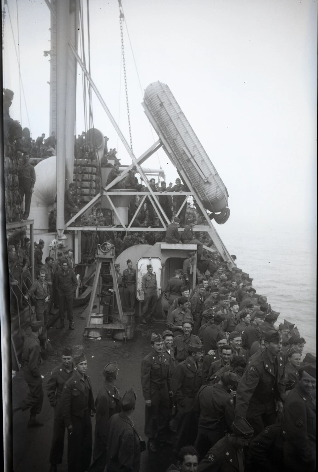 American Troops Crowd the Deck of a Transport Ship, Bremerhaven Era
