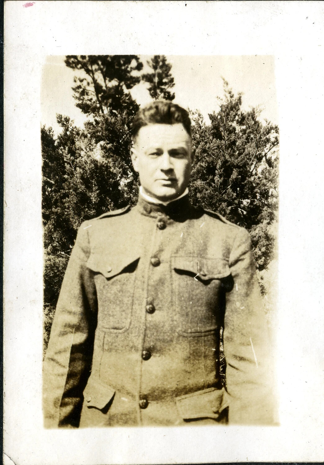 Portrait of an American Soldier in Service Uniform, World War I Era