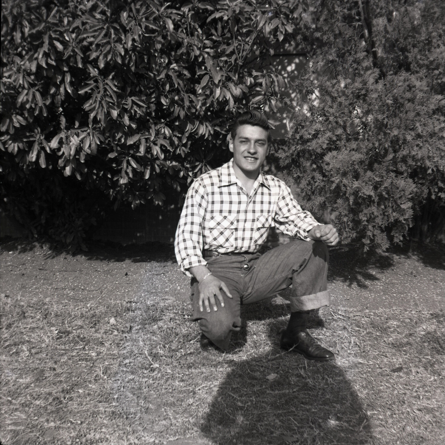 Informal Portrait of a Young Man in a Backyard Setting, Glenn Haidet Personal Collection