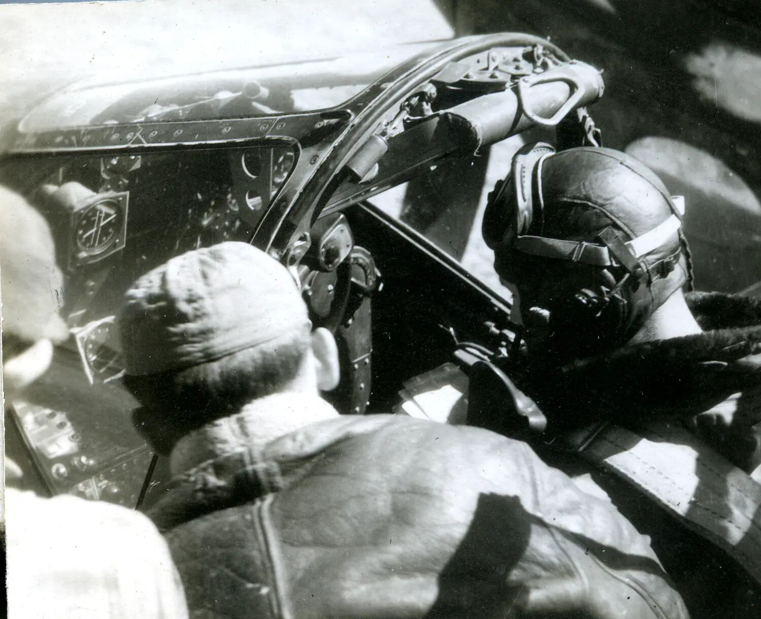 Pilot and Crewman at Aircraft Cockpit, China-Burma-India Theater, WWII