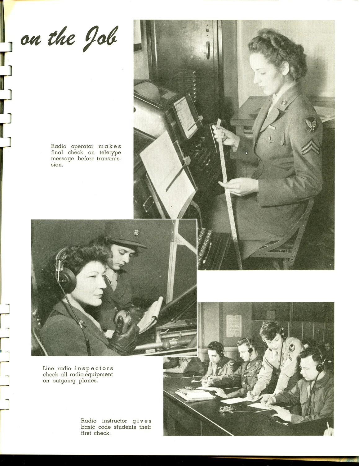 WAC Personnel 'On the Job': Teletype Operations, Aircraft Radio Inspection, and Code Instruction at Scott Field