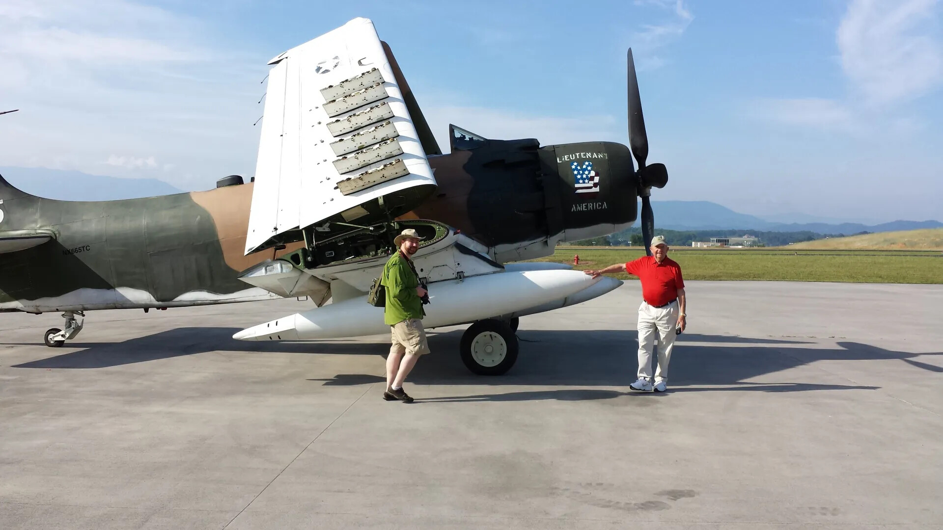 A-1 Skyraider "Lieutenant America" with Folded Wing at Air Show, Tennessee, June 2014